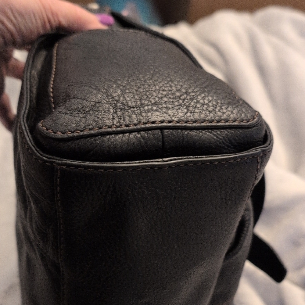 🌼Fossil Set🌼 Black Pebbled Leather Hobo Shoulder Bag & Wallet - Picture 9 of 16